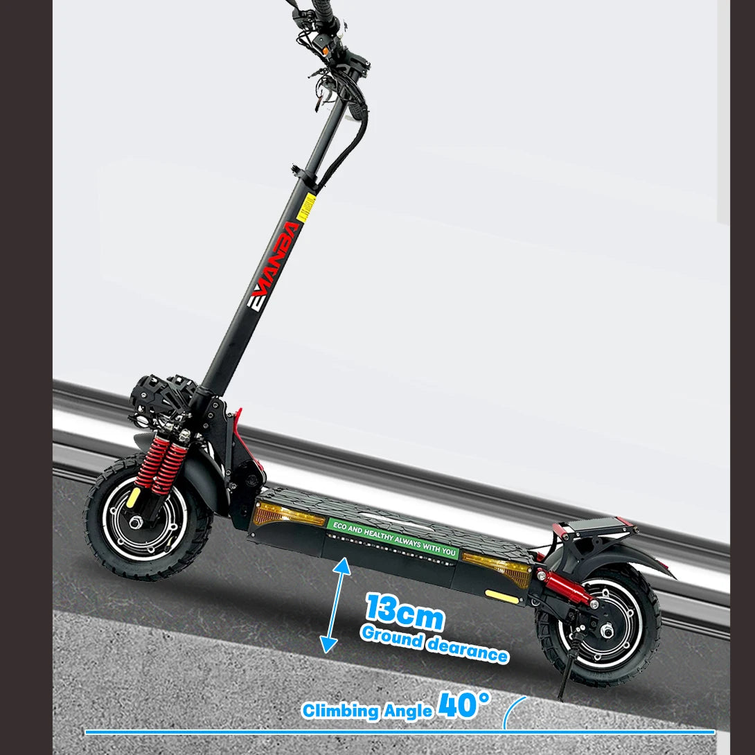 Trottinette Électrique EMANBA X4 Puissante avec 2*800W Moteurs Doubles 10 Pouces Hors Route