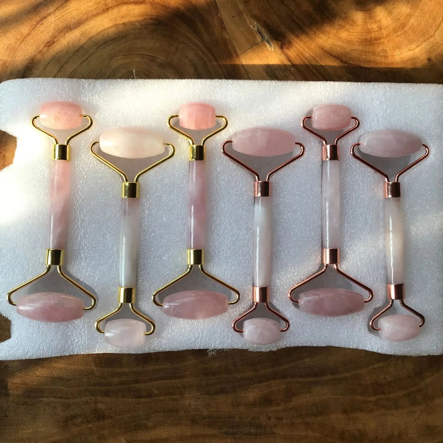 Rose Quartz Jade Roller & Gua Sha Set - Beauty Tool Spa Facial Massage