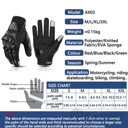 Gants de moto respirants été